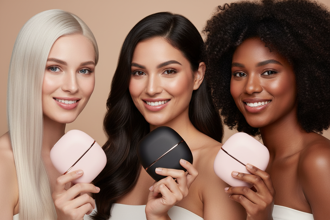 Groupe de femmes avec brosses lissantes